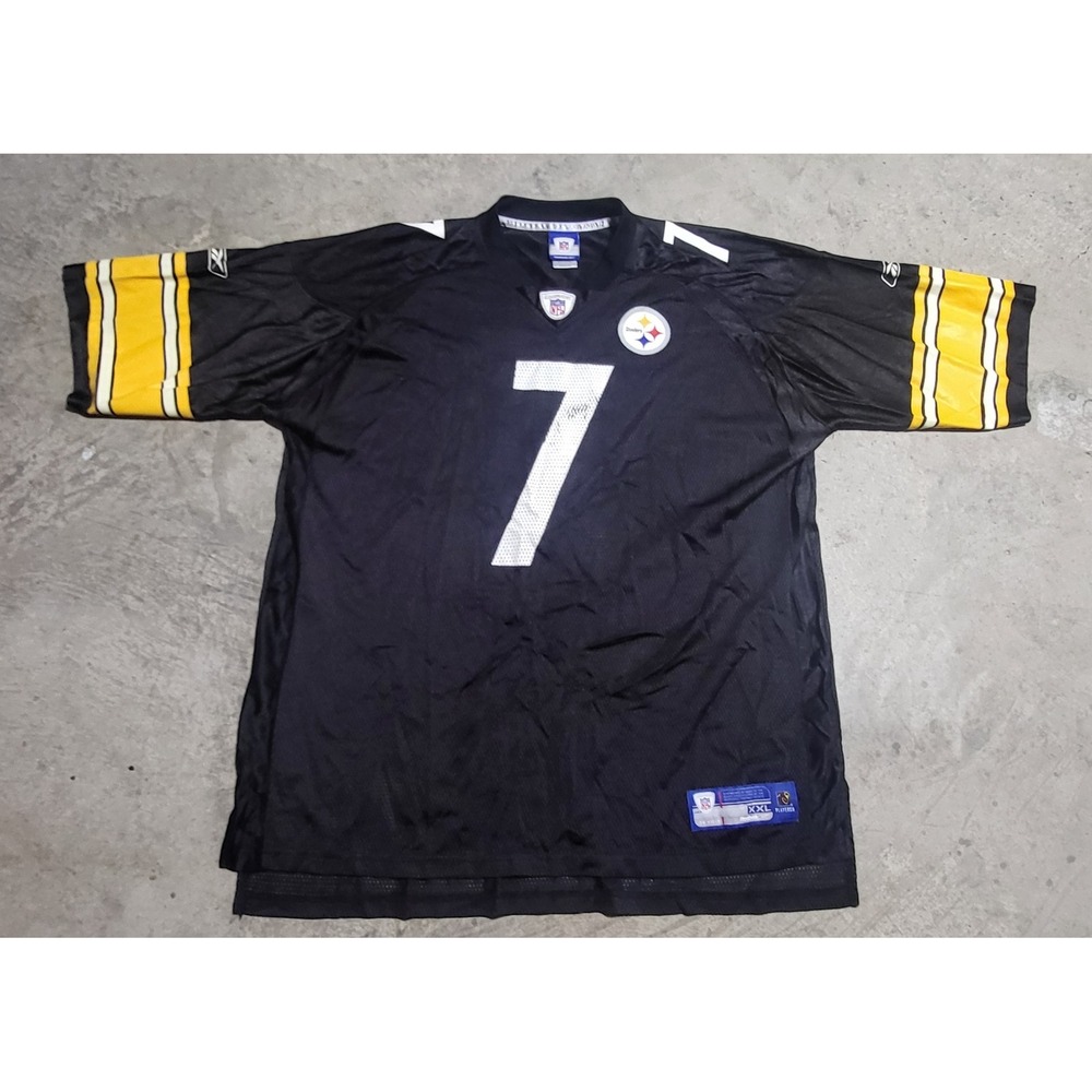 Pittsburgh Steelers Ben Roethlisberger Reebok Game Jersey #7 Size 2XL XXL Black - Picture 6 of 9